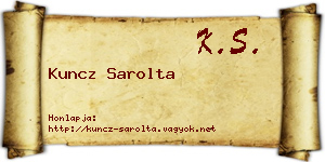 Kuncz Sarolta névjegykártya