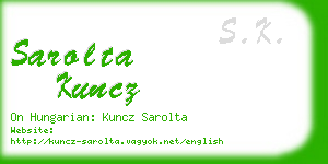 sarolta kuncz business card